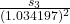 \frac{s_3}{(1.034197)^2}