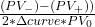 \frac{(PV_-) - (PV_+))}{2 * \Delta curve * PV_0}