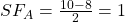  SF_A = \frac{10 - 8}{2} = 1 