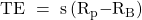 \mathrm{TE\ =\ s}\left({\mathrm{R}}_{\mathrm{p}}\mathrm{-}{\mathrm{R}}_{\mathrm{B}}\right) 