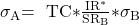 \mathrm{\sigma}}_{\mathrm{A}}\mathrm{=\ TC*}\frac{\mathrm{I}{\mathrm{R}}^{\mathrm{*}}}{\mathrm{S}{\mathrm{R}}_{\mathrm{B}}}\mathrm{*}{\mathrm{\sigma }}_{\mathrm{B}}