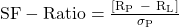 \rm SF-Ratio =  \frac{[R_P \ - \ R_L]}{\sigma_P} 